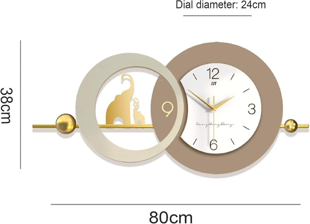 Wall Clock for Living Room Background Wall Watch,39.4 x 18.9 in