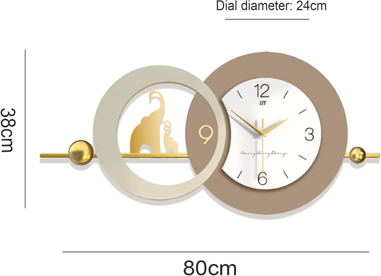 Wall Clock for Living Room Background Wall Watch,39.4 x 18.9 in